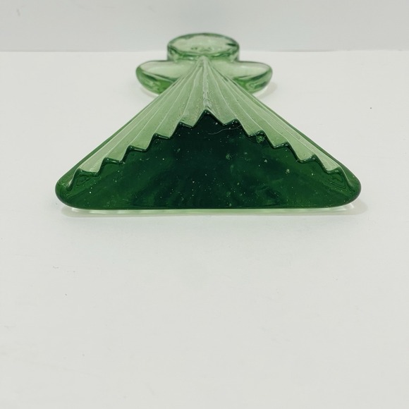 Thuringian Lauscha Glassworks Angel Pleated Shirt Figurine Forest Glass Green - Picture 6 of 9